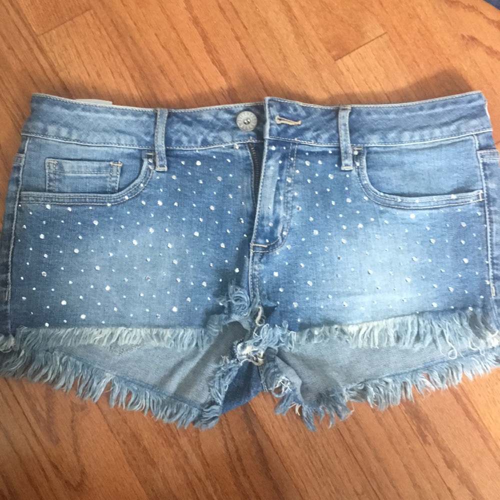 Rhinestone jean shorts